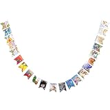 CRAFTER KING Book Garland – Vintage Book Pages String Decoration – 22 Pieces Perfect for Book Lovers, Kids Room Decor, Themed Parties, Comic Story Party Banner, Home, Library (Double-Sided Print)