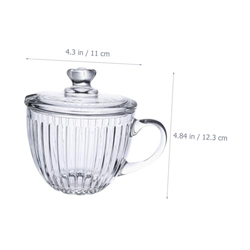 Tazón de vidrio grande y resistente para postres con tapa protectora 6