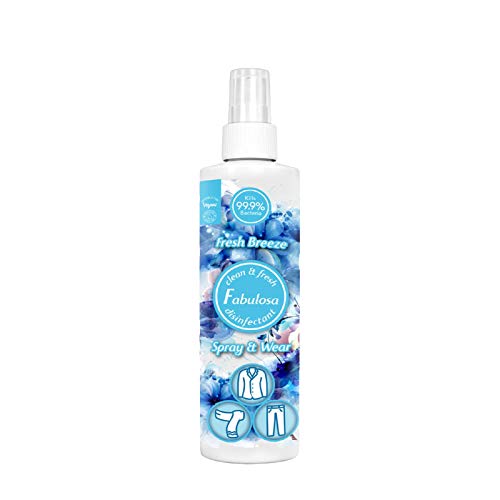 Fabulosa Antibacterial Spray and Wear, Dry Clothes Disinfectant Fabric Freshener Spray, 250ml, Individual, Fresh Breeze