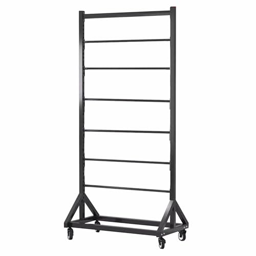 WDJBPSH 28in Wide Commercial Fabric Roll Storage Rack, Adjustable Display Cart with Detachable Hanging Rod & Brakeable Wheels, Furniture Color Changing Film/Vinyl Spool/Wrapper(6-Tier)