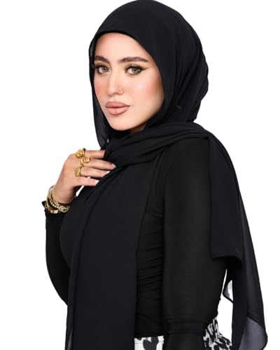 Instant Chiffon Hijab 3-in-1 with Built-in Magnets and Attached Match Undercap, Women Hijabs Set.4