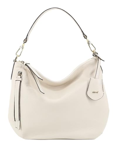 Sac à épaule bandoulière ABRO en cuir Adria Hobo Juna Bag Beige écru
