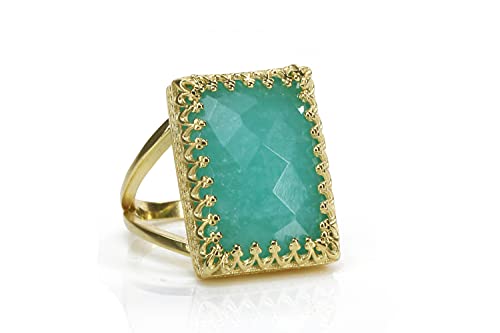 Bague amazonite avec boîte cadeau idéal pour anniversaire - 7