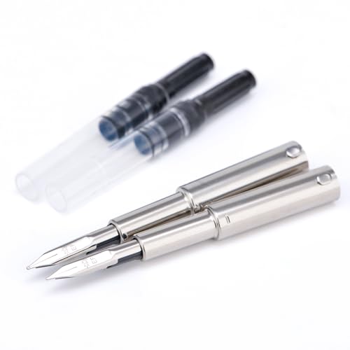 Pióro wieczne Jinhao 10, bardzo cienka stalówka, do wymiany, bardzo cienka stalówka ze stali nierdzewnej Iridium, z konwerterem atramentu o średnicy 5,5 mm, 2 szt