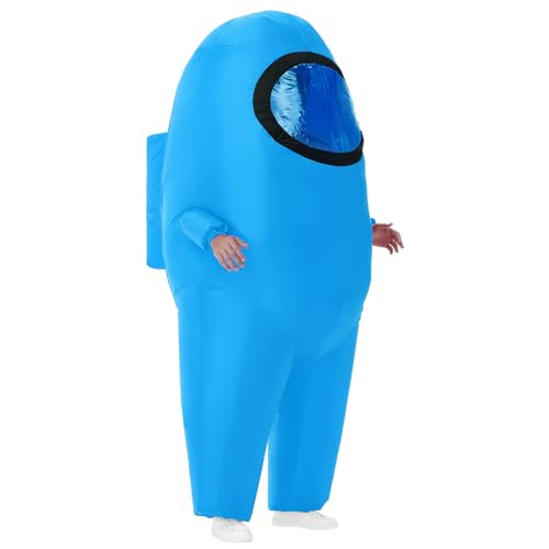 POTOTA Inflatable Costume for Adult Halloween Costumes Funny Blow Up Space Suit Costumes Cosplay Game Fans (Blue)