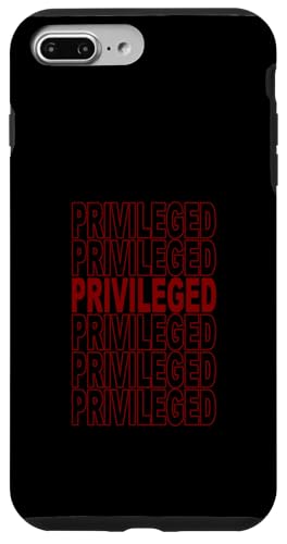 Maroon Red Burgundy Privileged On Repeat �o�[�K���f�B�O���t�B�b�N �X�}�z�P�[�X iPhone 7 Plus/8 Plus �p