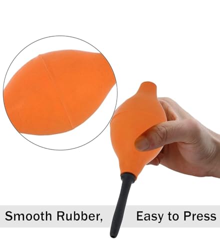 Image of Rubber Air Blower, Orange, with Black Nozzle, for Dust Cleaning | Air blower