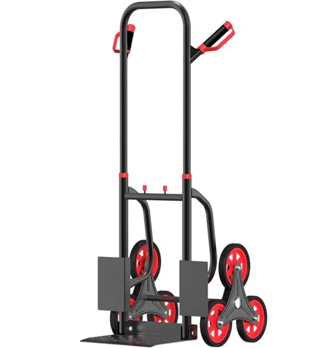 OTQEFTN Car End Pipes Climbing Hand Truck 440lb,Heavy Duty Dolly Cart for Stairs,Thickened Upgraded Steel Tube Folding Stair Climbing Heavy Hand Truck