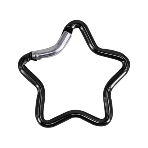 MinnowXY Heavy Duty Locking Hook for Camping Fishing Hiking Traveling Aluminum Alloy Carabiner Clip Star Shape Climbing Buckle Black