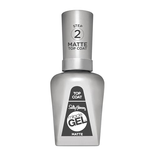 Sally Hansen - Top Coat Matte Miracle Gel - Top Coat Gel Senza Lampada UV - Effetto Manicure Professionale a Lunga Durata - 14,7 ml