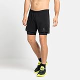 Odlo Herren ZEROWEIGHT 5 INCH 2-in-1-Shorts, Black, M, 322562, Schwarz