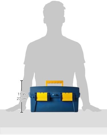 Reeves Pro Art Storage Box W/Inner Tray-16-inch x 8.9 x 8.6-inch Blue and Yellow