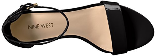 Nine West Women's Pruce Heeled Sandal, Black Patent, 9 #TOP4