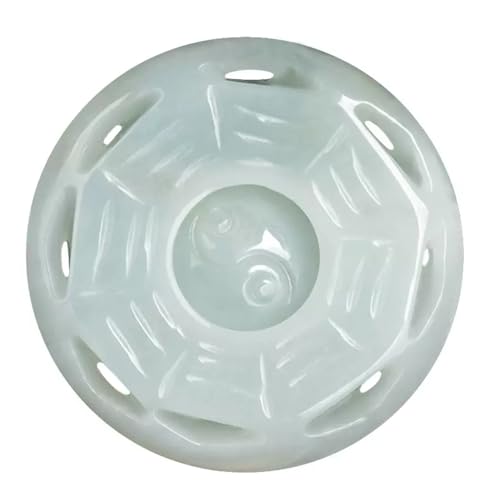 Collier pendentif en jade vert naturel yoga et taiji bagua boucle de paix feng shui
