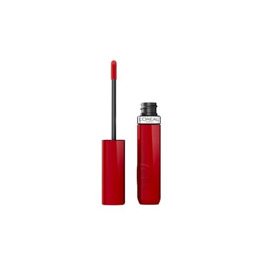 L'Oréal Paris Pintalabios Líquido, Color Intenso de Larga Duración, No Transfiere, Acabado Brillante con Efecto Vinilo, Infaillible Laque Resistance, Tono 420 Rouge Paris