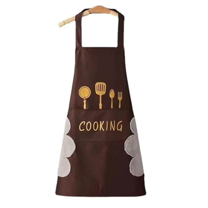 Waterproof Kitchen Apron for Women Cooking Apron with Pocket Oil Stain Resistant Kitchen Dress for Cooking Baking Cleaning Dishwashing (Pack of 1 | Multicolor)-image-21