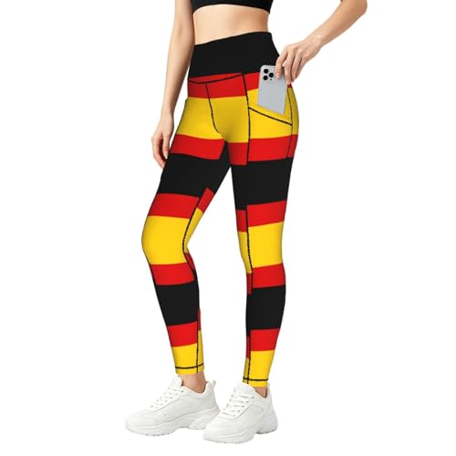 Leggings de bandera alemana para mujer que no se bajan durante el ejercicio