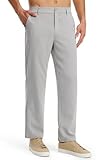 Libin Men's Linen Pants Imitation Beach Pants Lightweight Summer Travel Casual Lounge Pants, Light Gray 36W x 32L