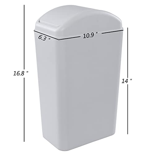 Caneca de Basura Rectangular de 14 Litros Gris miniatura 2