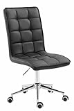 CLP Taburete Peking Taen Cuero Sintético I Taburete de Trabajo Regulable en Altura & Giratorio I Silla de Oficina sin Reposabrazos I Color:, Color:Negro