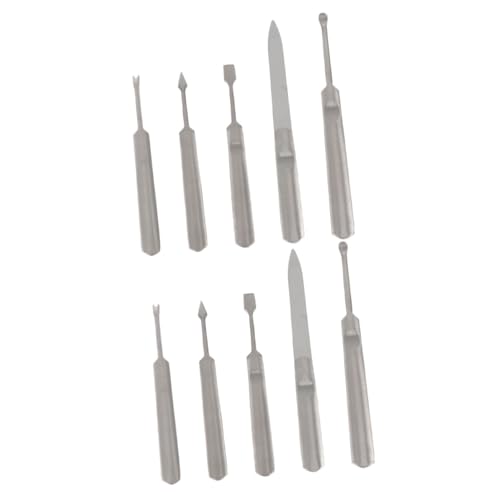 TOVINANNA 2sets 5pcs Dead Skin Removers Nail Art Tools for Exfoliating Manicure Durable Design with Billed Shape Tips Compact Lightweight for Travel Use 5pcs*2