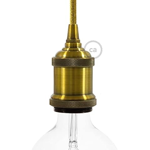 Douille E27 Aluminium Vintage - Laiton Cover