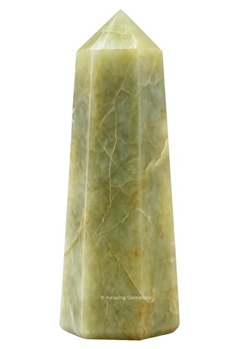 Image of Amazing Gemstone Yellow Aquamarine Crystal Towers - Natural Healing Crystal Point Obelisk for Reiki Healing and Crystal Grid (2 inch to 3 inch Inch)