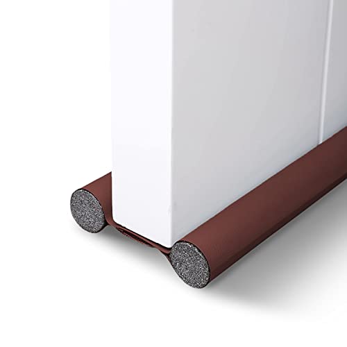 Avvrel Burlete Puerta, Aislante Puerta de Doble Cara, 96cm Tira de Sellado Burlete Bajo Puerta Cortable para Aislamiento Acústico/a Prueba de Viento/Anti-Polvo/Anti-Insectos (Marrón) Cover
