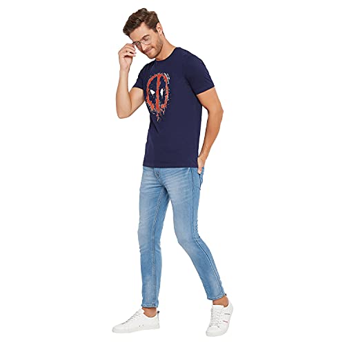 Image of Men's Character Print Regular Fit Round Neck Short Sleeves Knitted T-Shirt