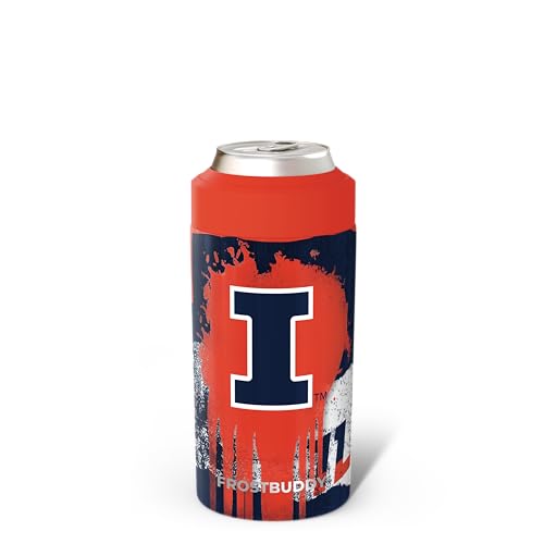 Image of Frost Buddy Universal Can Cooler (Illinois Fighting Illini | Drip) | 20x colder, cold up to 24 hrs | Sleek, lightweight design | Premium build quality | Coffee-mug ready with add-on lid