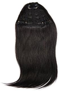 AASA Human Hair Piece Flat Bangs Fringe for Women and Girls, Front hair extensions for women Black, Pack of 1