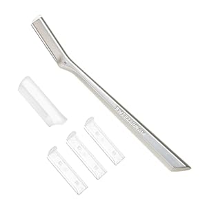 Tweezerman Facial Razor Dermaplaner with 3 spare blades silver