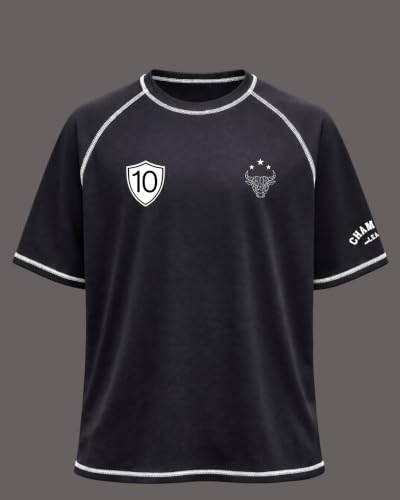 Image of Boys Football Players Jersey T-Shirt | Looper Polyester Sports Wear | Half Sleeve Round Neck Casual for Men