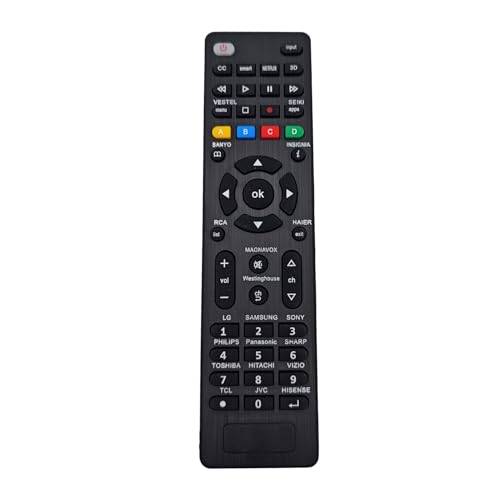 JZK Mando a distancia universal de repuesto compatible con LG/Samsung/Sony/Toshiba/Sharp/Hitachi/TCL/Sanyo/Philips/Panasonic/JVC/RCA/Haier/Westinghouse/Vestel/Seiki Smart TV