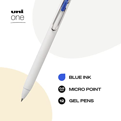 Uni-Ball Uniball One Gel Pen, 12 Blue Pens, Micro Point 0.5Mm Gel Pens, Fine Point, Smooth Writing Pens, Home Office Supplies, Colored Pens, Ink Pens, Ballpoint Pens, Bulk Pens For Journaling #TOP1