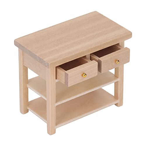 Sazao Dollhouse Furniture Dollhouse Bathroom Cabinet Traditional Birch Wood Simple for Dollhouse 112 Wood