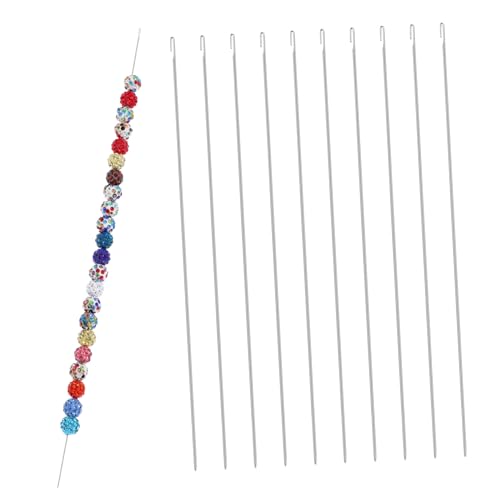 IWOWHERO 10pcs Beading Needles Long Large Beading Needles for DIY Jewelry Making Lei Making