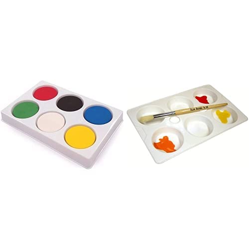 Major Brushes 6-Well Block Palette with Paint, Multi & Palette by Major Brushes