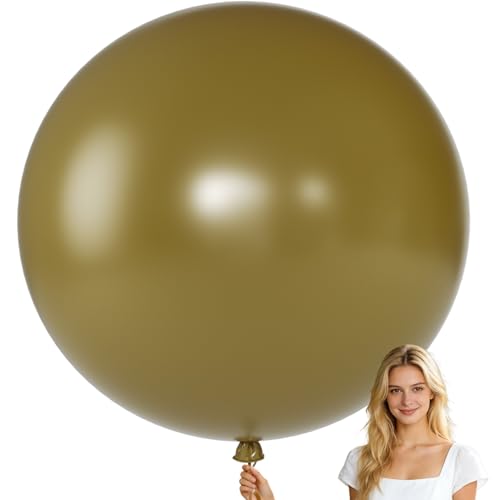 Image of KALOR 9 Pcs 36 Inch Large Khaki Big Giant Round Latex Balloons