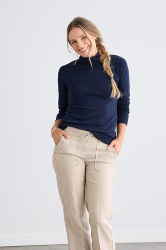 Image of Fair Indigo Women's Organic All-Cotton Luxe Turtleneck