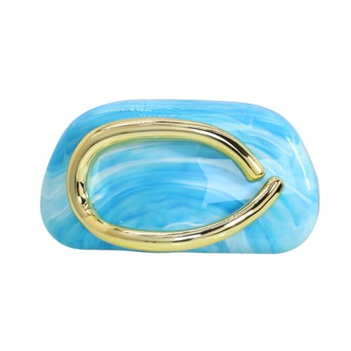 Image of Women Evening Clutch Purse Metal Handle Acrylic Purse Unique Shoulder Bag Causal Handbags for Bride Party Wedding