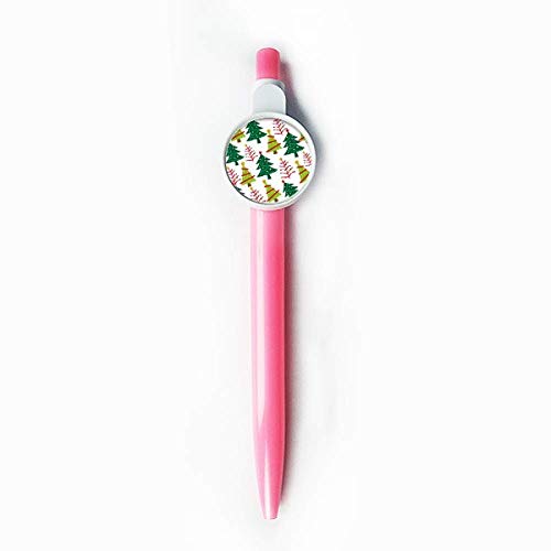 Stylo bille rétractable illustration sapin de Noël écriture bleue de bureau