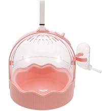 Portable Hamster Carrier Cage with Water Bottle, Breathable Small Pet Travel Cage for Hamsters, Sugar Gliders, and Ferrets, Pink Carrying Bag for Outdoor Use