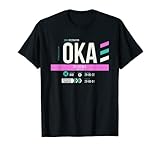 Repräsentieren Sie Okinawa und Ihren häufigen Flyer Status im Oldschool Stil mit diesem Vintage Gepäckanhänger-Design. Perfekt für Reisetage.
