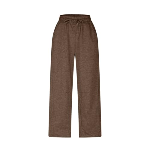 Womens Barrel Sweatpant Wide Leg Drawstring High Waisted Sweat Pants Casual Cotton Palazzo Trousers with Pockets4