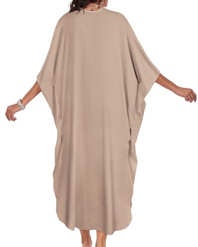 Image of Kaftan Dresses for Women V Neck Caftans Batwing Sleeve Beach Cover Ups | JILUVIN Plus Size Long Floral Print Dress, Loose Fit Maxi Casual Moomoo, Lounge House Mumu Nightgown Summer Vocation 2026
