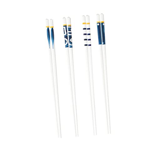 Palillos chinos de cerámica PRETYZOOM de 4 pares portátiles para mesa 2