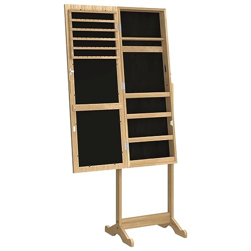 Mueble espejo joyero de pie con acabado elegante de 152 cm 6