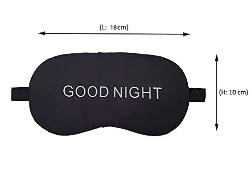 Image of Eye Mask for Sleeping with Adjustable Strap Super Soft Sleeping Mask Blind Fold for Comfortable Sleep Travelling Sleep Mask Pad for women (GoodNightBlack-Gel)