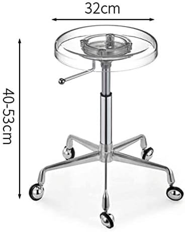 Set of 2 Acrylic Bar Stools, 360° Swivel, Adjustable Height, Silver Frame, 150kg Capacity, Transparent